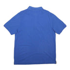 PIERRE CARDIN Mens Blue Cotton Blend Polo Shirt XL Graphic Print Short Sleeve