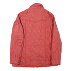 BARBOUR INTERNATIONAL Womens Red Quilted Jacket UK 12 Polyester Blend Zip