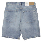 H&M Mens Denim Blue Shorts Relaxed Fit XL W38 Cotton Blend Casual Knee Length