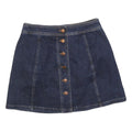 MADEWELL Womens Blue Denim Mini Cotton Blend Skirt XS Button Front Casual