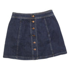 MADEWELL Womens Blue Denim Mini Cotton Blend Skirt XS Button Front Casual