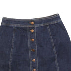 MADEWELL Womens Blue Denim Mini Cotton Blend Skirt XS Button Front Casual