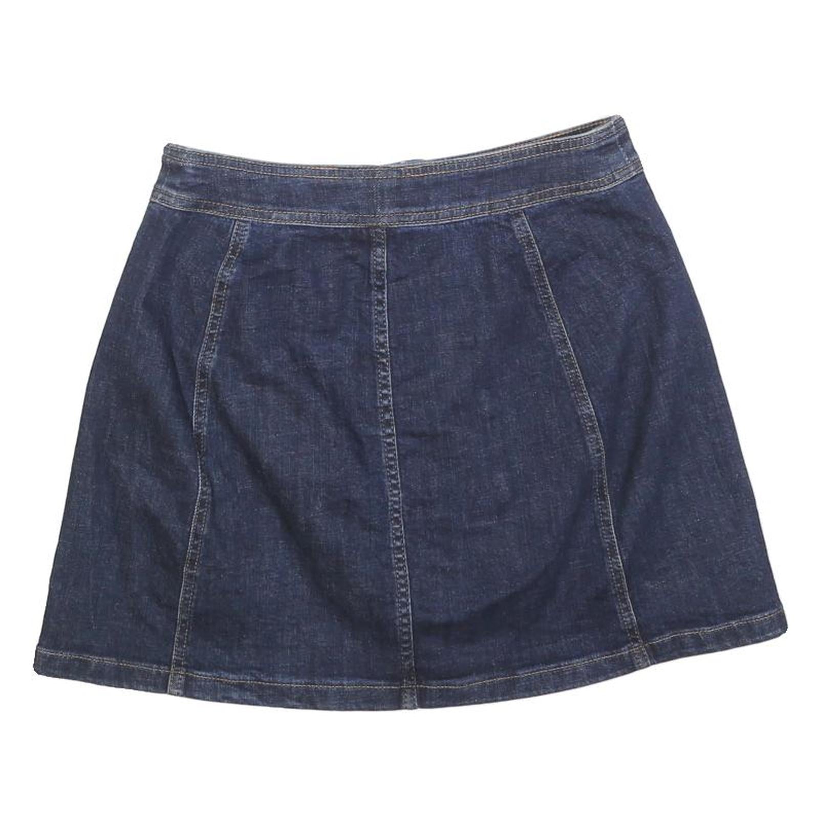 MADEWELL Womens Blue Denim Mini Cotton Blend Skirt XS Button Front Casual