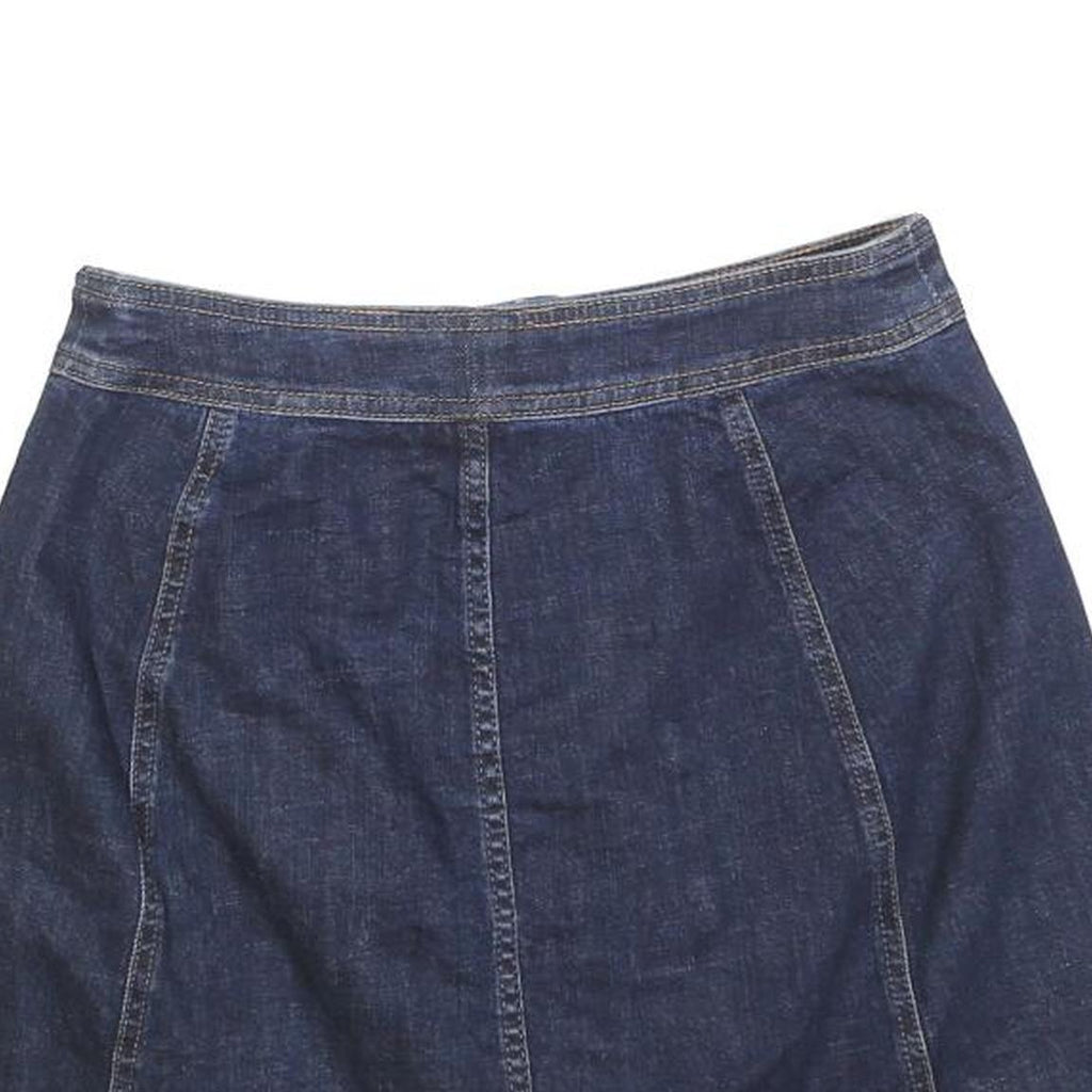 MADEWELL Womens Blue Denim Mini Cotton Blend Skirt XS Button Front Casual
