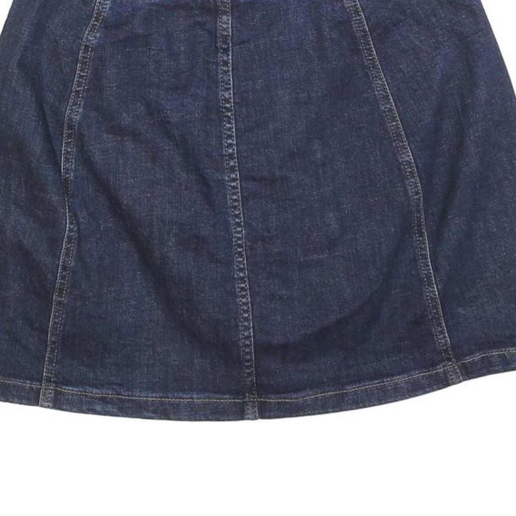 MADEWELL Womens Blue Denim Mini Cotton Blend Skirt XS Button Front Casual