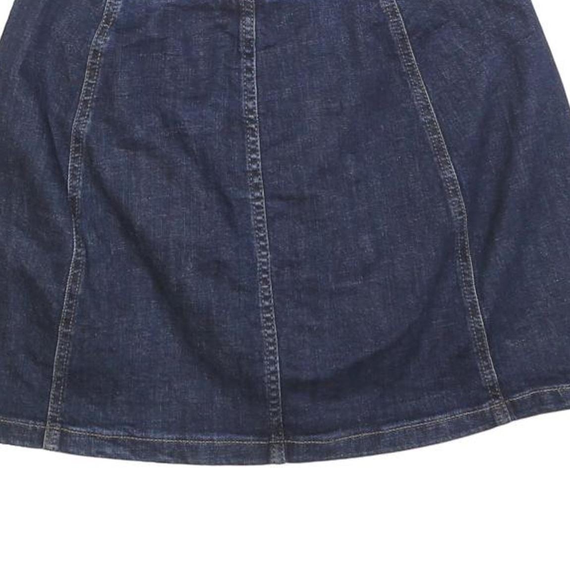 MADEWELL Womens Blue Denim Mini Cotton Blend Skirt XS Button Front Casual