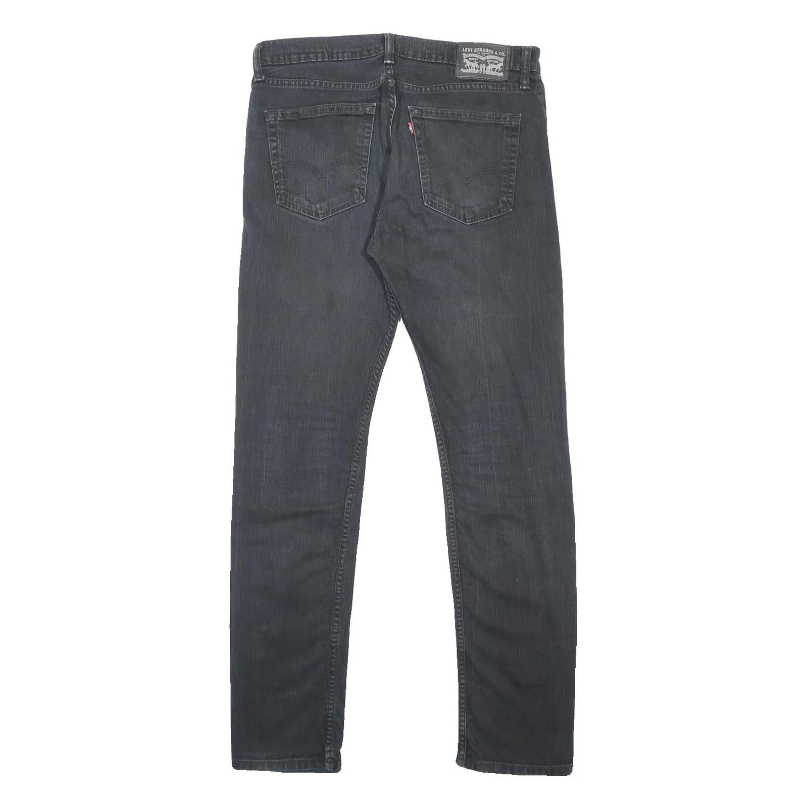 LEVI'S Mens Jeans Black Slim Skinny Denim Medium W32 L32 Classic Zip Fastening