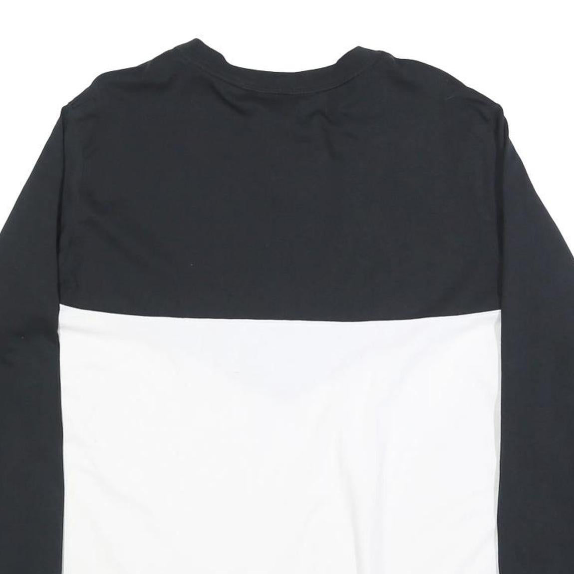 NIKE Womens Black & White Logo Graphic Long Sleeve Crew Neck T-Shirt XL