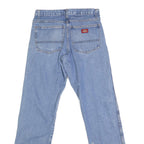 DICKIES Mens Regular Fit Blue Denim Jeans W30 L32 Cotton Blend Zip Casual