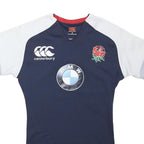 CANTERBURY Mens Navy & White Rugby Style T-Shirt M Short Sleeve Crew Neck Sports
