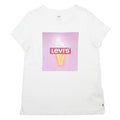 LEVI'S Womens White Graphic T-Shirt S Short Sleeve Crew Neck Cotton Blend