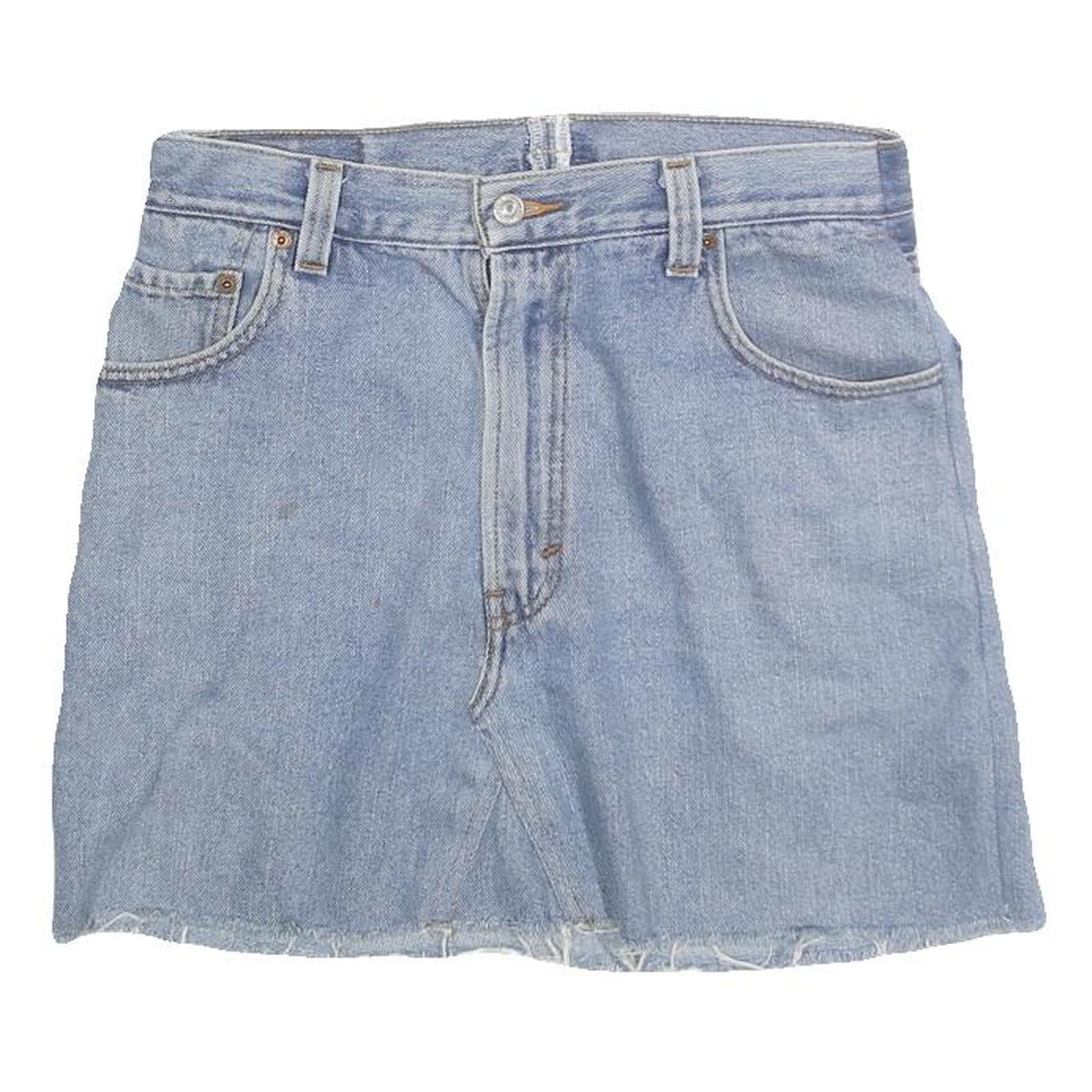 LEVI'S Womens Blue Denim Mini Cotton Blend Skirt M Casual Vintage Style