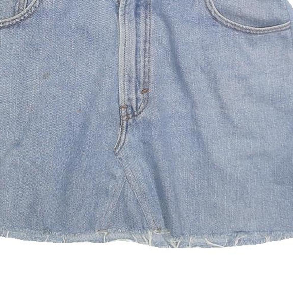LEVI'S Womens Blue Denim Mini Cotton Blend Skirt M Casual Vintage Style