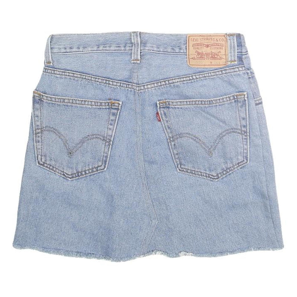 LEVI'S Womens Blue Denim Mini Cotton Blend Skirt M Casual Vintage Style