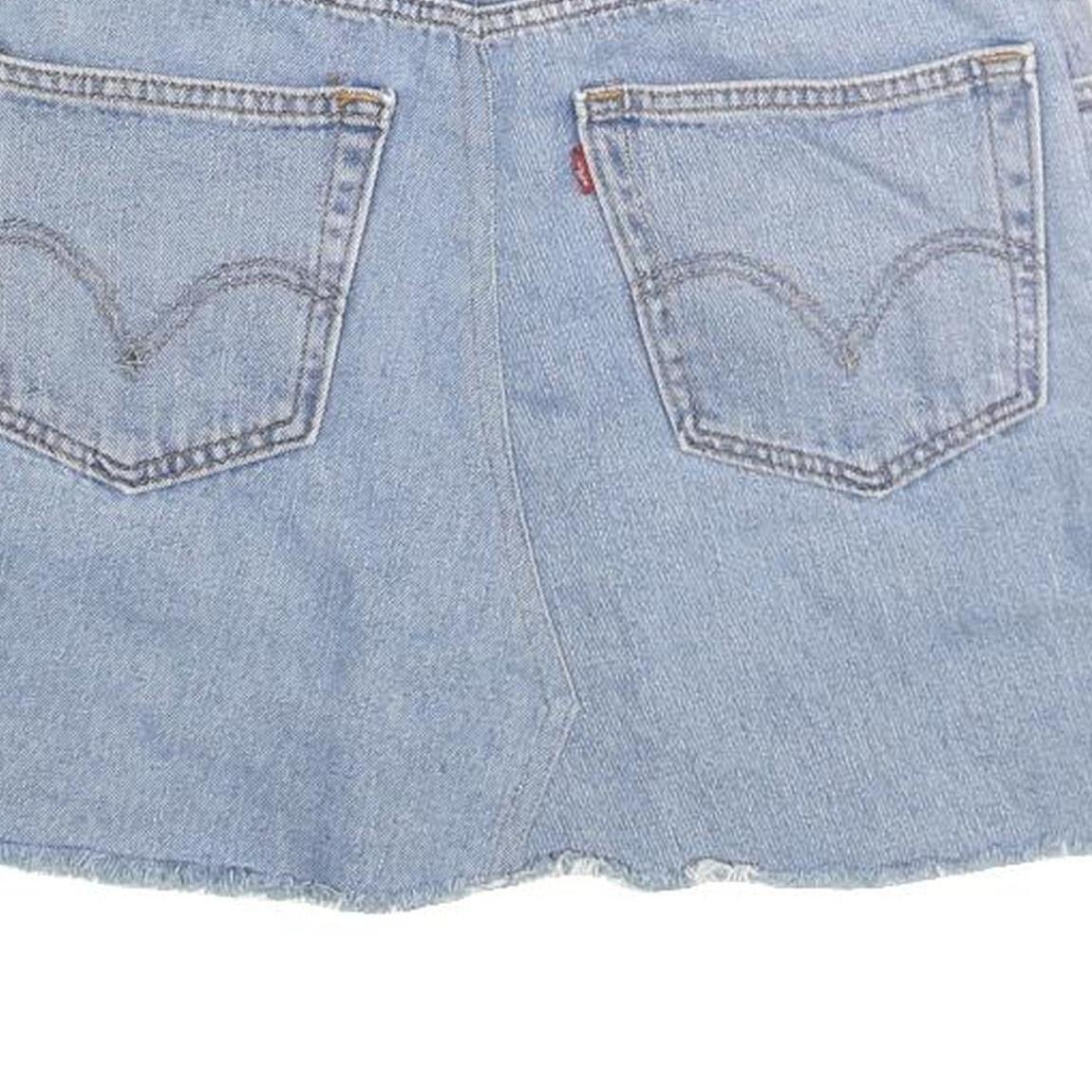 LEVI'S Womens Blue Denim Mini Cotton Blend Skirt M Casual Vintage Style