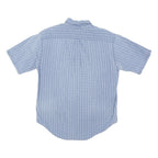 TOMMY HILFIGER Mens Blue Check Shirt L Button Down Short Sleeve