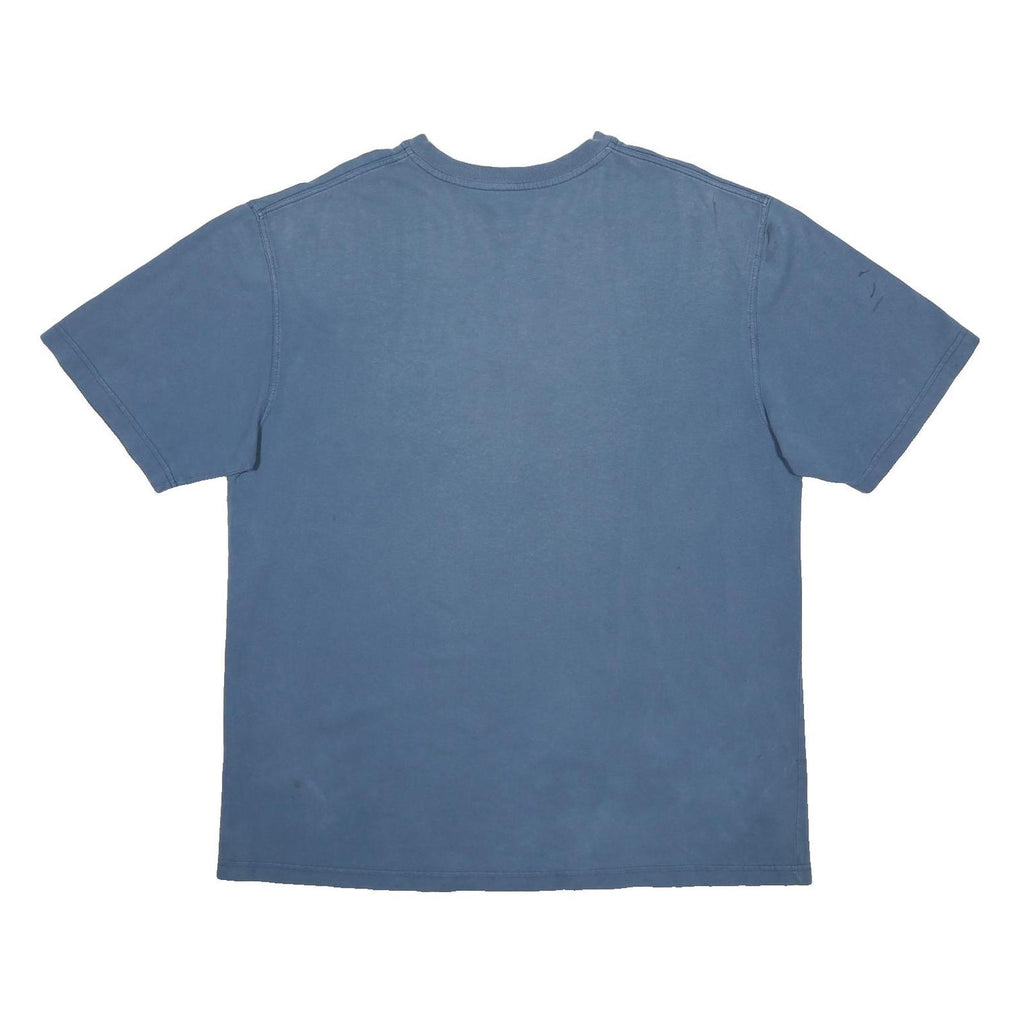 CARHARTT Mens Blue Henley T-Shirt L Short Sleeve Crew Neck Cotton Workwear