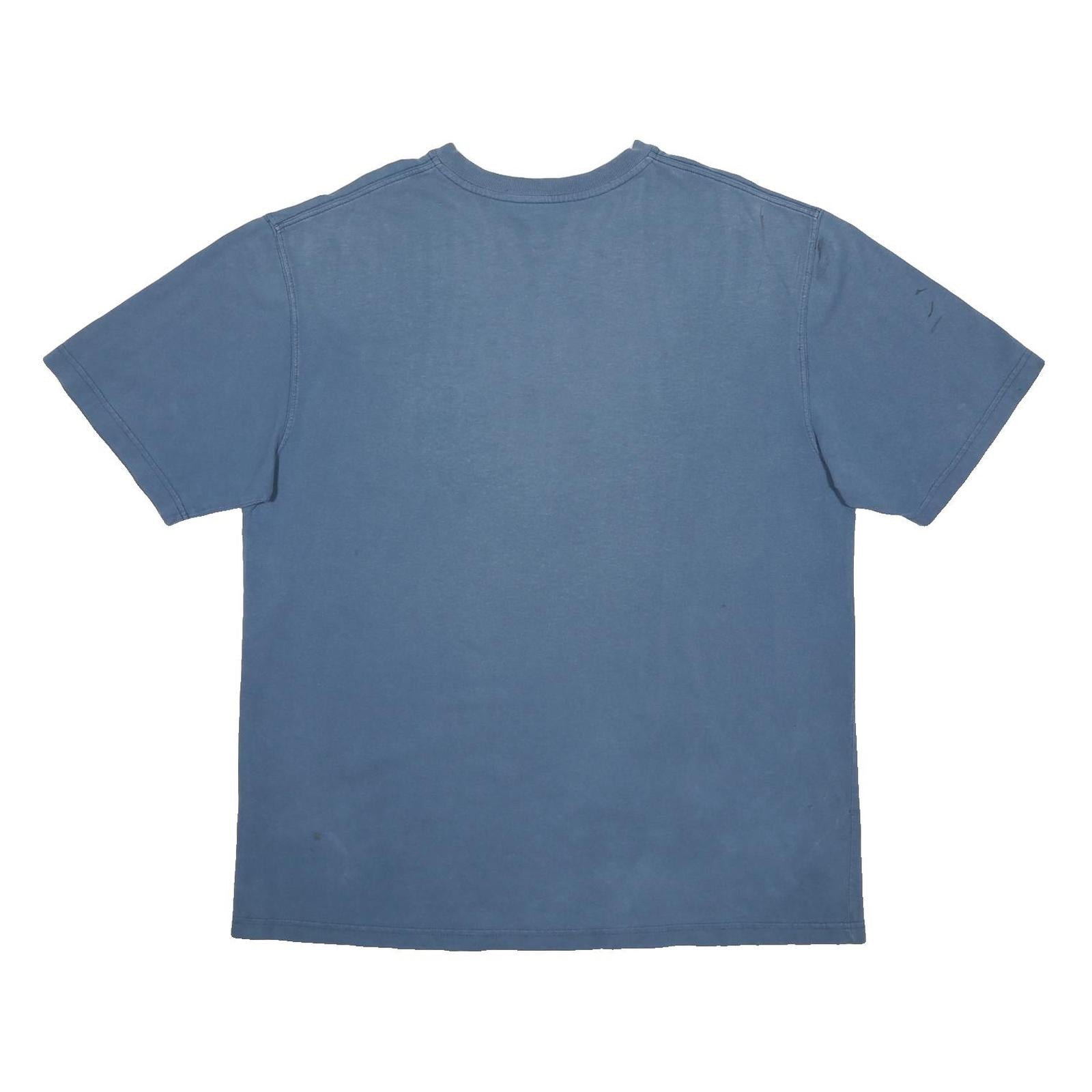 CARHARTT Mens Blue Henley T-Shirt L Short Sleeve Crew Neck Cotton Workwear