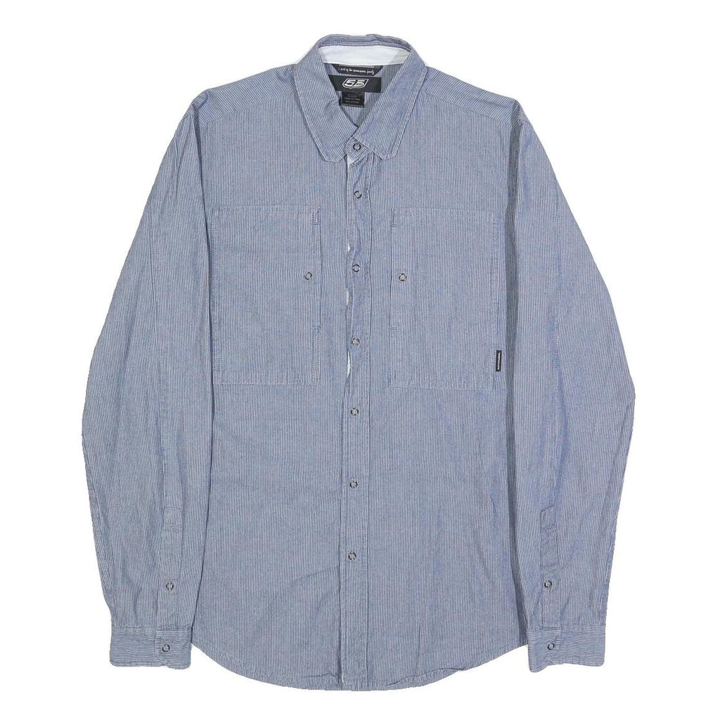 DIESEL Mens Blue & White Striped Cotton Shirt S Smart Casual Button Down