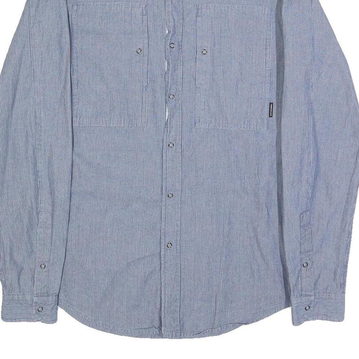 DIESEL Mens Blue & White Striped Cotton Shirt S Smart Casual Button Down