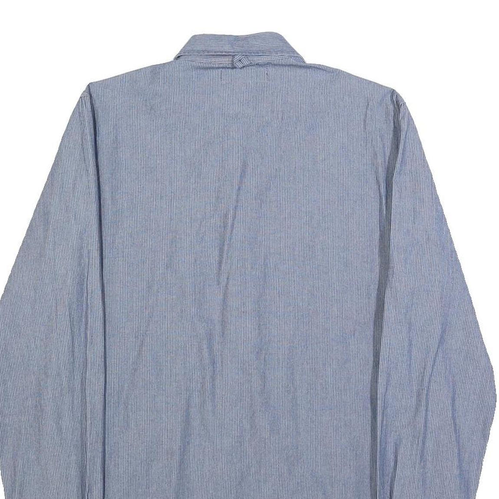 DIESEL Mens Blue & White Striped Cotton Shirt S Smart Casual Button Down