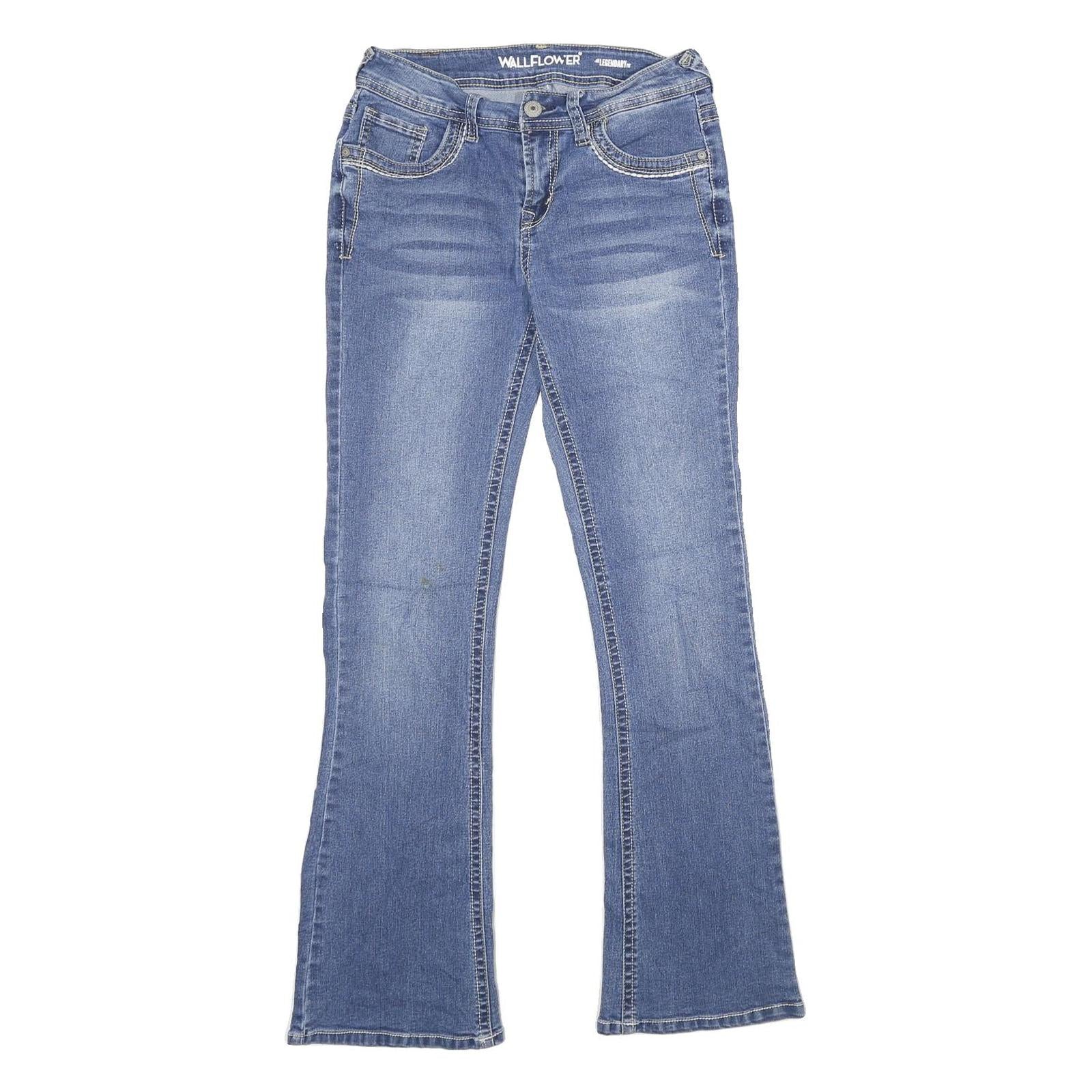 WALLFLOWER Womens Jeans Blue Classic Flared Denim Medium W28 L32 Stylish