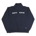 CHAMPION Mens Navy Blue Half Zip L Cotton Blend Pullover Sweatshirt