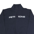 CHAMPION Mens Navy Blue Half Zip L Cotton Blend Pullover Sweatshirt