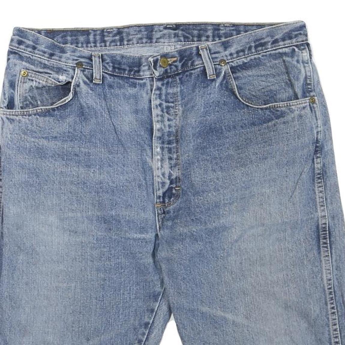 WRANGLER Mens Denim Blue Casual Shorts L W36 Classic Cotton Blend Comfortable