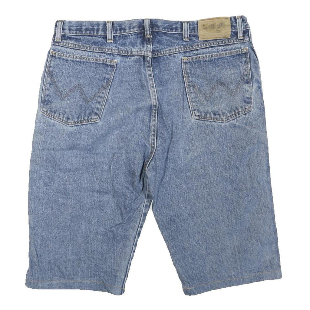 WRANGLER Mens Denim Blue Casual Shorts L W36 Classic Cotton Blend Comfortable