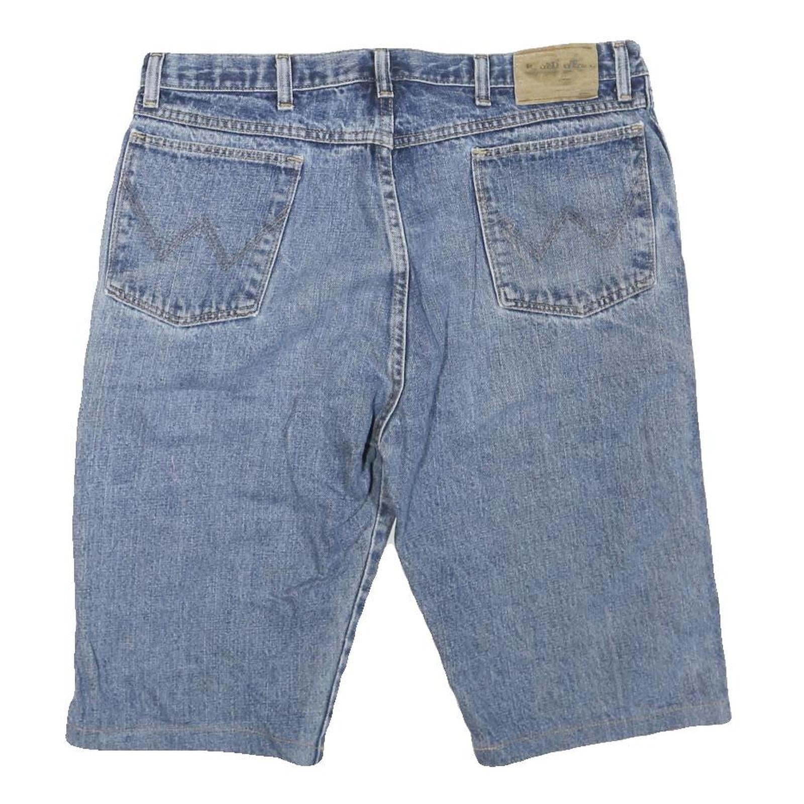 WRANGLER Mens Denim Blue Casual Shorts L W36 Classic Cotton Blend Comfortable