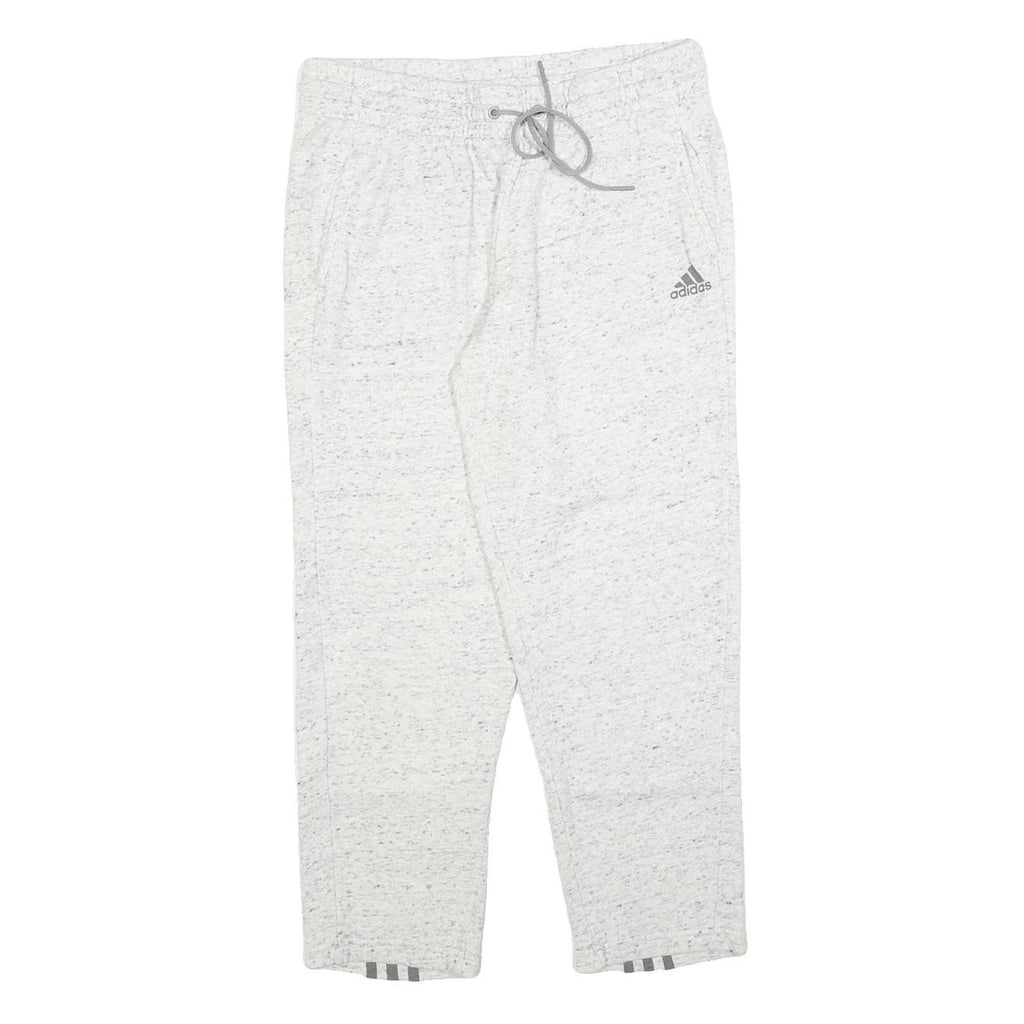 ADIDAS Womens Joggers White & Grey Cotton Blend M W30 L26 Comfort Fit Casual