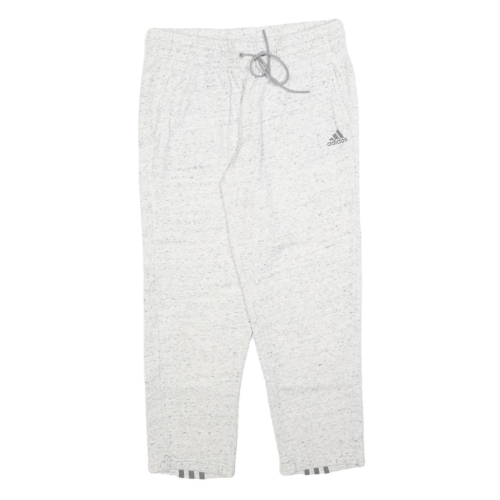ADIDAS Womens Joggers White & Grey Cotton Blend M W30 L26 Comfort Fit Casual