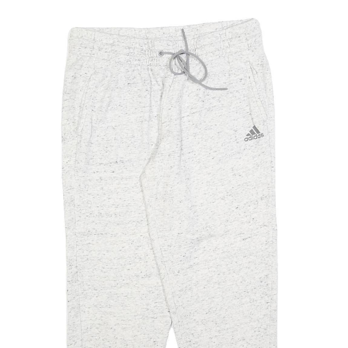 ADIDAS Womens Joggers White & Grey Cotton Blend M W30 L26 Comfort Fit Casual