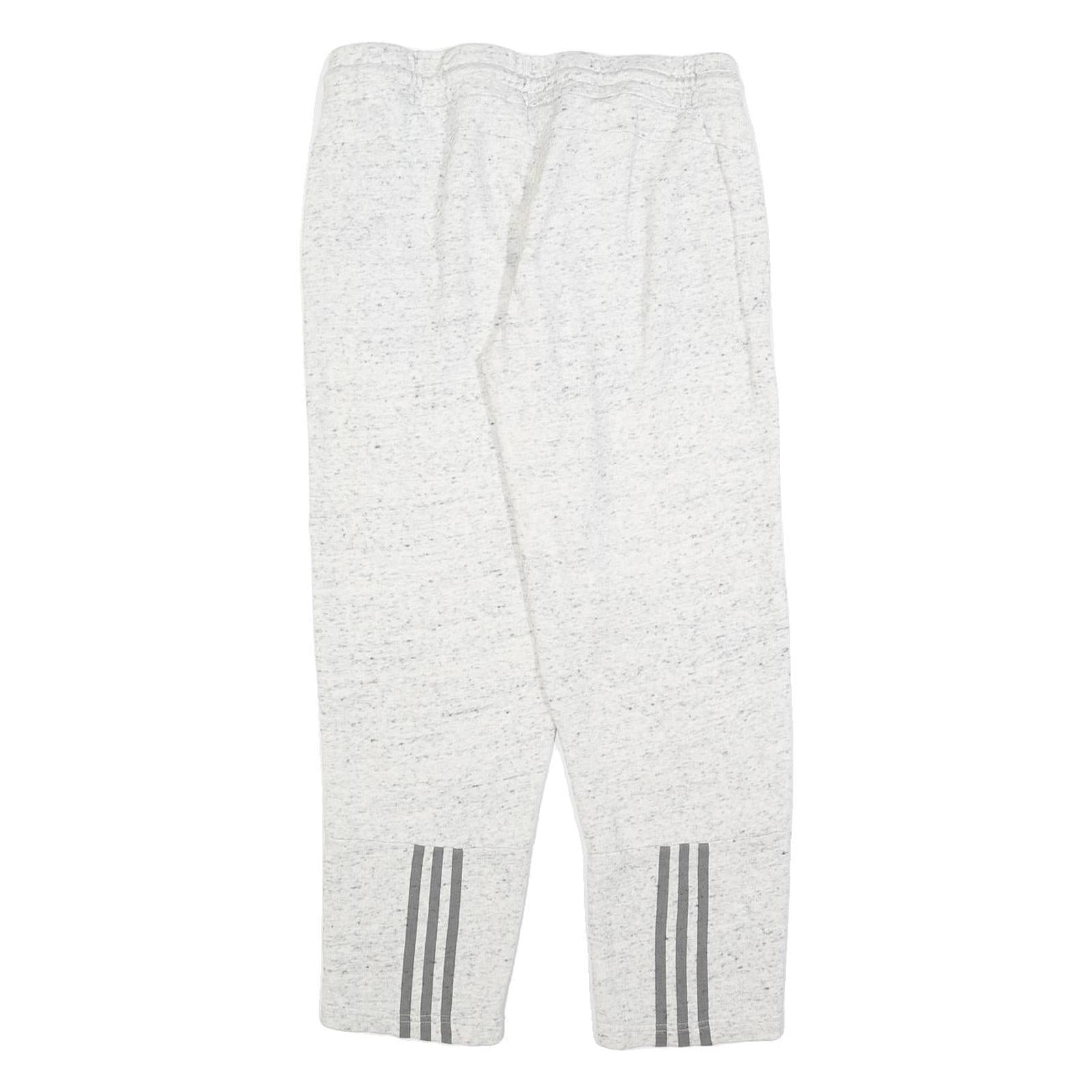 ADIDAS Womens Joggers White & Grey Cotton Blend M W30 L26 Comfort Fit Casual