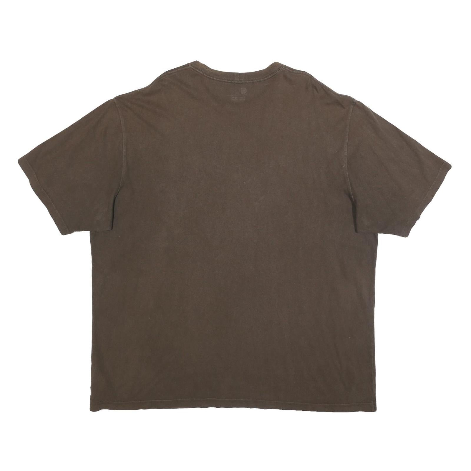 CARHARTT Mens Brown Pocket T-Shirt 2XL Short Sleeve Crew Neck Workwear Casual