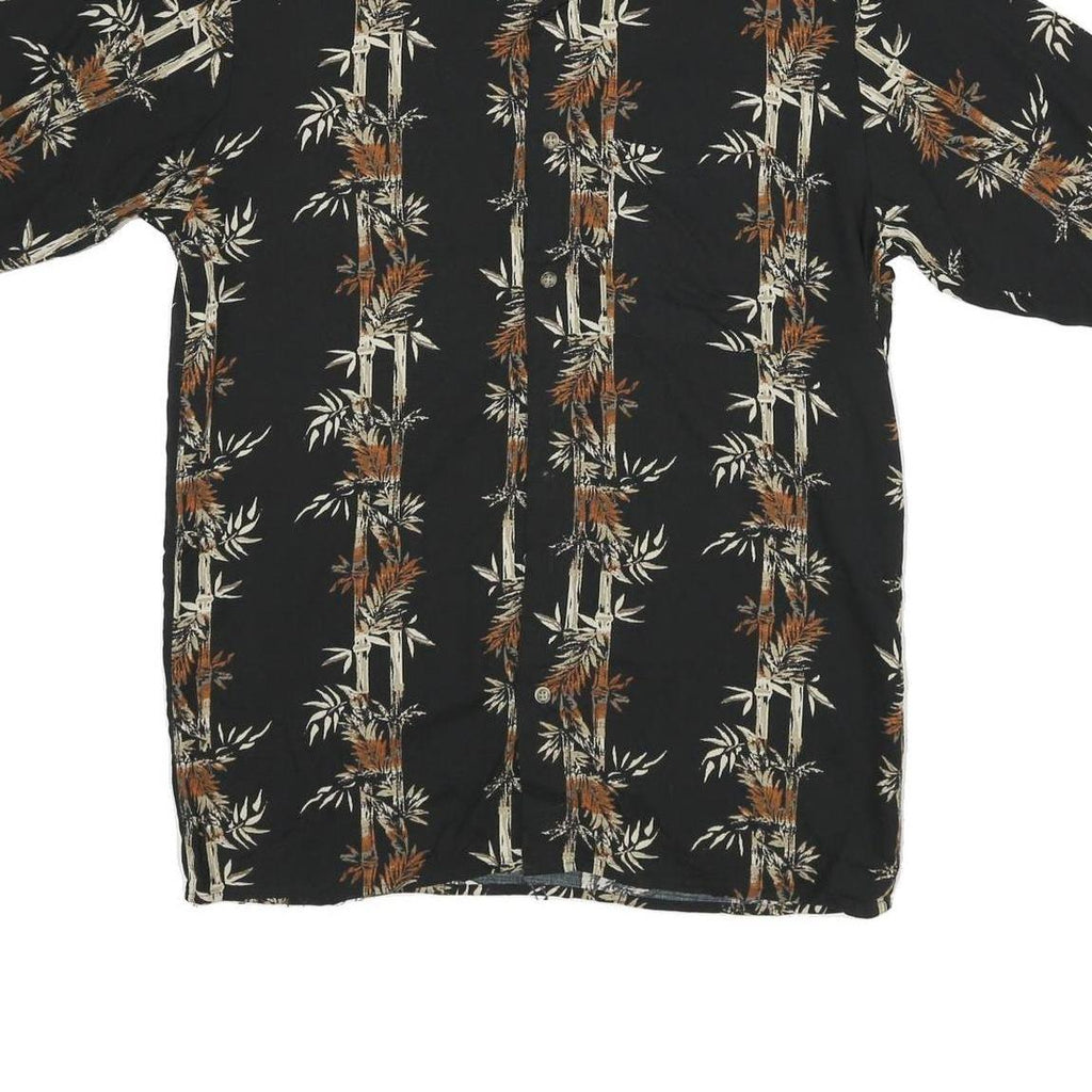 PURITAN Mens Black & Brown Viscose Casual Shirt S Short Sleeve Button