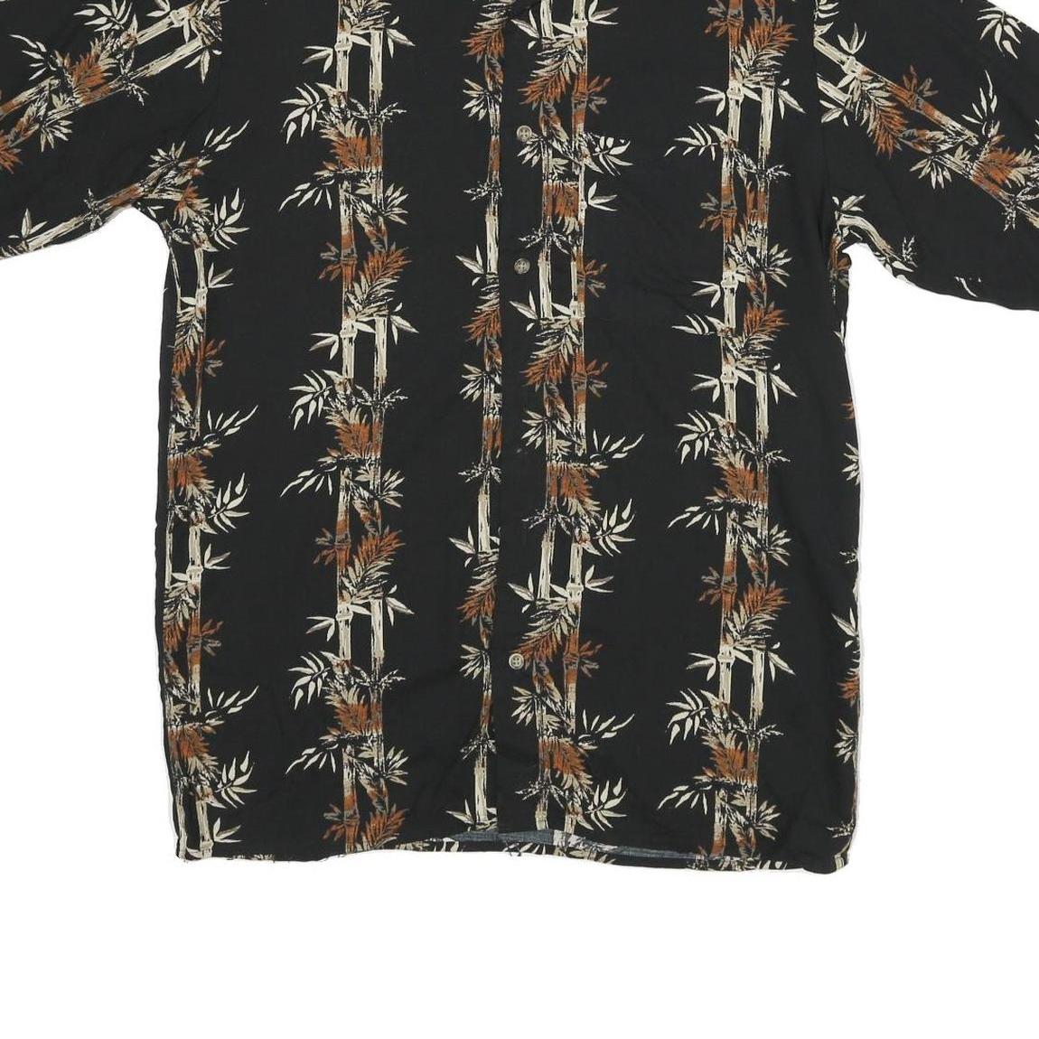 PURITAN Mens Black & Brown Viscose Casual Shirt S Short Sleeve Button