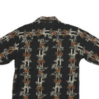 PURITAN Mens Black & Brown Viscose Casual Shirt S Short Sleeve Button