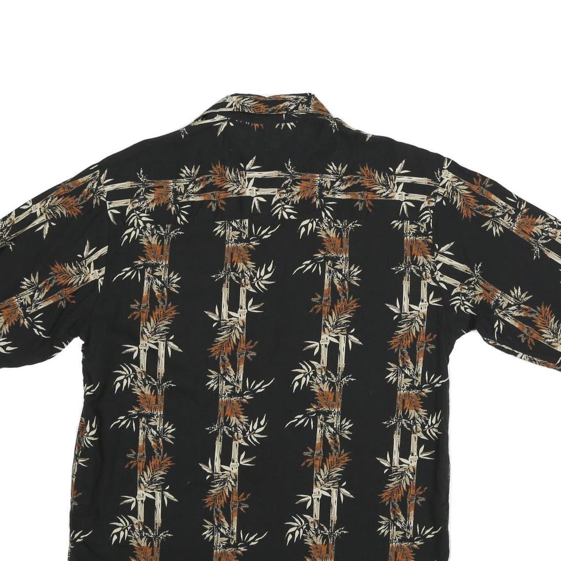 PURITAN Mens Black & Brown Viscose Casual Shirt S Short Sleeve Button