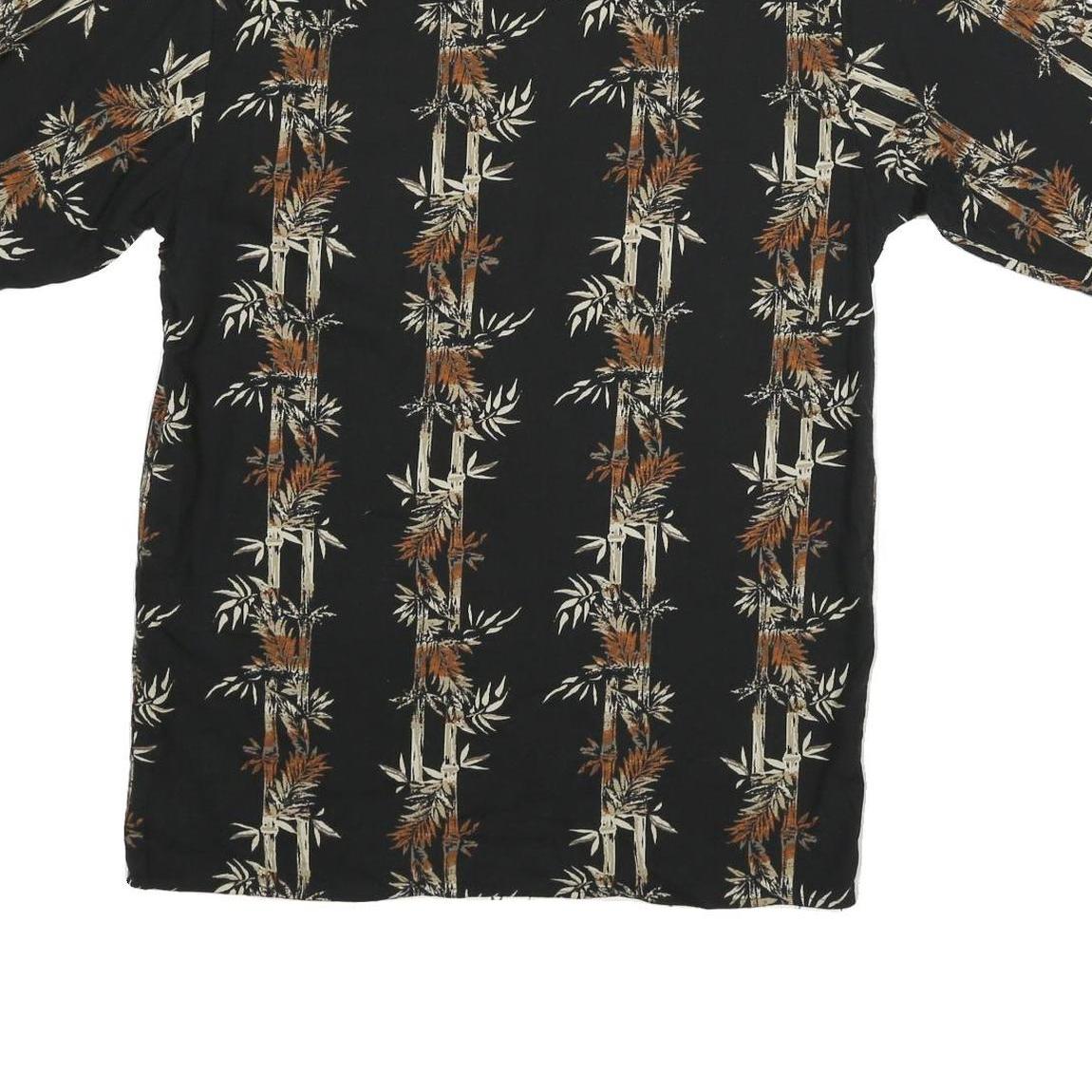 PURITAN Mens Black & Brown Viscose Casual Shirt S Short Sleeve Button