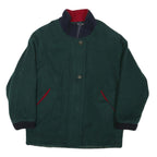 KRISTEN BLAKE Womens Green & Navy Contrast Collar Zip Jacket XS Cotton Blend