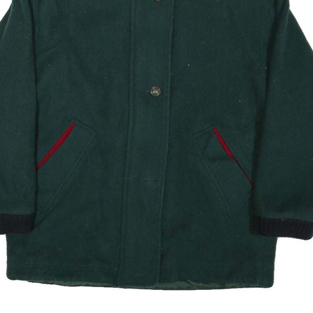 KRISTEN BLAKE Womens Green & Navy Contrast Collar Zip Jacket XS Cotton Blend