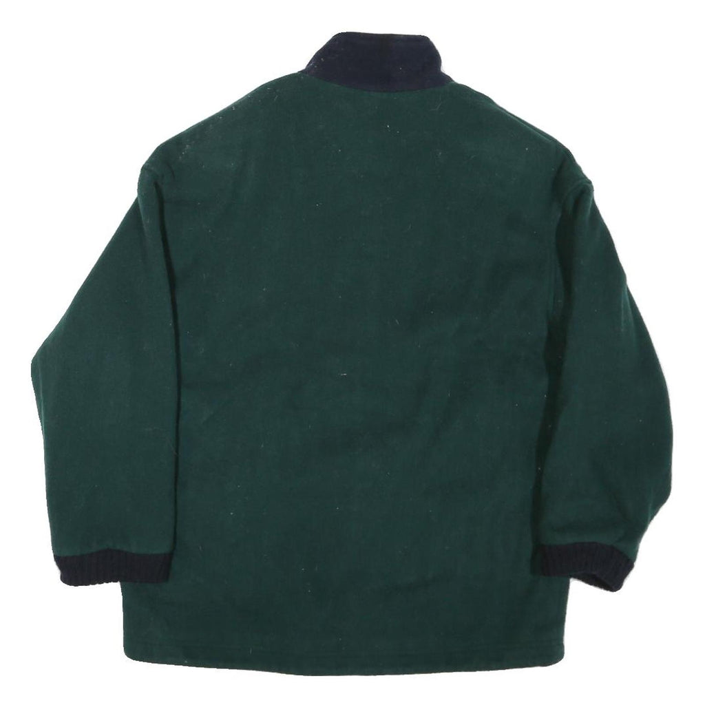 KRISTEN BLAKE Womens Green & Navy Contrast Collar Zip Jacket XS Cotton Blend