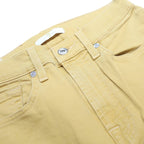 7 FOR ALL MANKIND Womens Relaxed Yellow Cotton Blend Jeans W23 L26 Wide Leg Zip