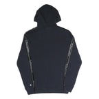 CHAMPION Mens Navy Blue Hoodie M Cotton Blend Pullover With Logo Tape