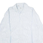 HIM Mens White Patterned Shirt S Long Sleeve Cotton Blend Button Up Casual