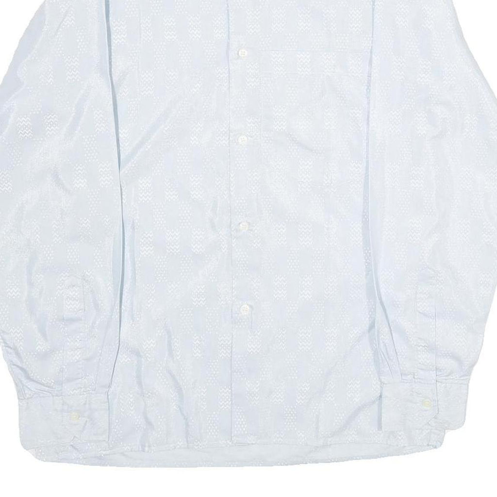 HIM Mens White Patterned Shirt S Long Sleeve Cotton Blend Button Up Casual