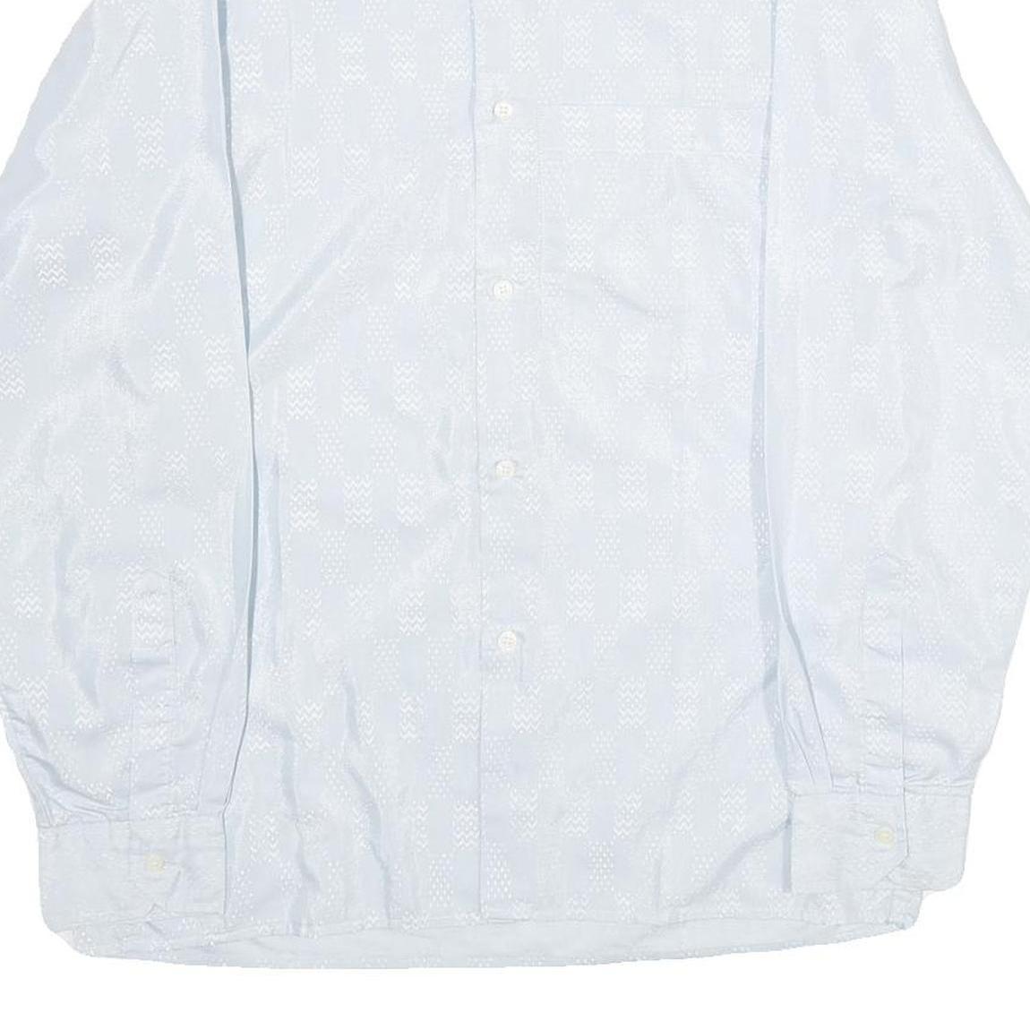 HIM Mens White Patterned Shirt S Long Sleeve Cotton Blend Button Up Casual