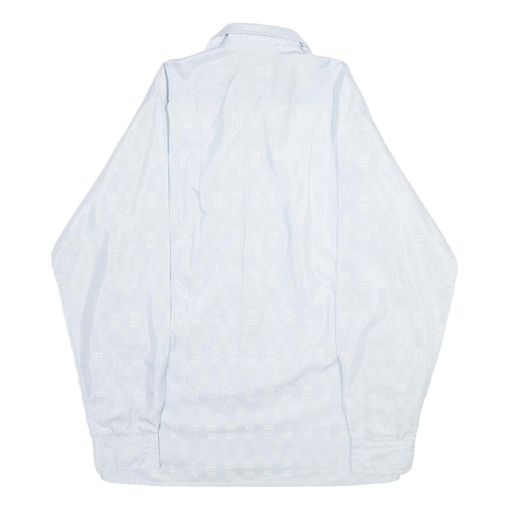 HIM Mens White Patterned Shirt S Long Sleeve Cotton Blend Button Up Casual